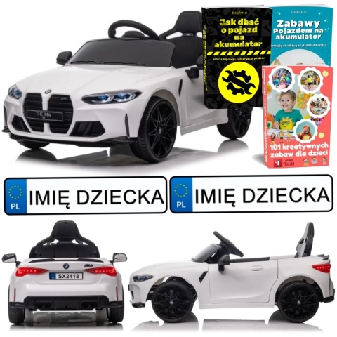 AUTO NA AKUMULATOR BMW M4 SAMOCHÓD ELEKTRYCZNY DLA DZIECI PILOT LED SKÓRA