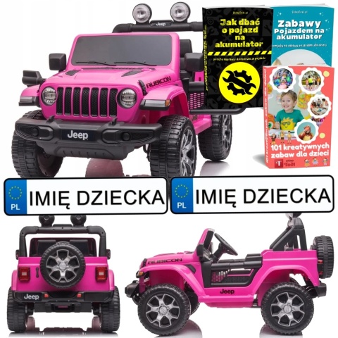 AUTO NA AKUMULATOR DLA DZIECKA JEEP RUBICON 2X45W DŻIP PILOT SKÓRA EVA LED MP3
