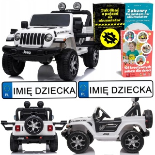 AUTO NA AKUMULATOR DLA DZIECKA JEEP RUBICON 4X4 DŻIP PILOT SKÓRA EVA LED MP3 RADIO