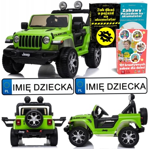 AUTO NA AKUMULATOR DLA DZIECKA JEEP RUBICON 4X4 DŻIP PILOT SKÓRA EVA LED MP3 RADIO