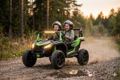 DUŻE AUTO NA AKUMULATOR BUGGY STRONG A032 180W 15KM/H KOŁA POMPOWANE SKÓRA