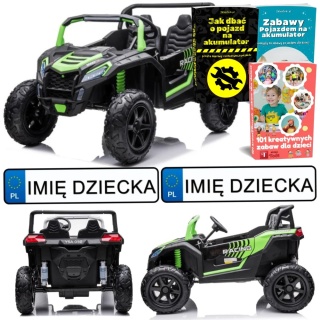 DUŻE AUTO NA AKUMULATOR BUGGY STRONG A032 180W 15KM/H KOŁA POMPOWANE SKÓRA
