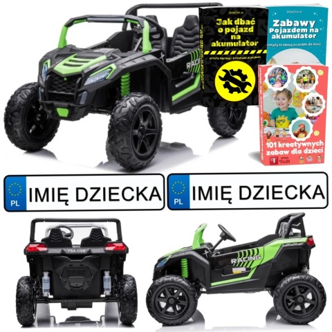 DUŻE AUTO NA AKUMULATOR BUGGY STRONG A032 180W 15KM/H KOŁA POMPOWANE SKÓRA