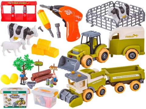 Farma Traktor Kombajn Do Skręcania Gospodarstwo Rolne Zestaw Majsterkowicza Rolnika Traktor Kombajn Zwierzęta Wkrętarka