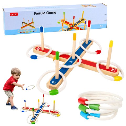 Gra Zręcznościowa Rzut Obręczami Drewniana Gra Rodzinna Z Punktacją