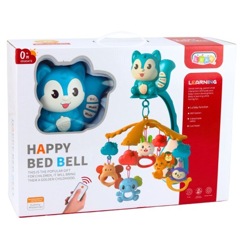 Karuzela Do Łóżeczka z Wiewiórką Projektor Zawieszki Pilot Muzyka