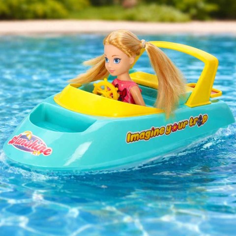 ŁÓDŹ JACHT DLA LALEK ROZKŁADANY 2W1 MOTORÓWKA LALKA DESKA SURFINGOWA