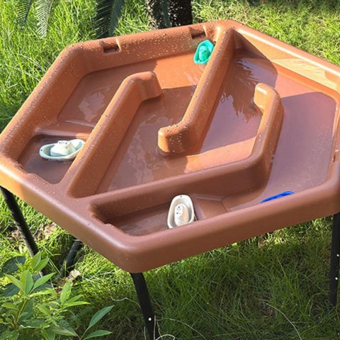 MASTERKIDZ Sześciokątny Stolik Do Zabawy Piaskiem i Wodą Regulowany