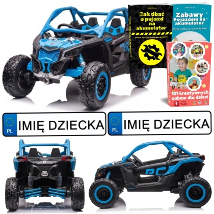 MOCNE BUGGY AUTO NA AKUMULATOR DLA 2 DZIECI CAN-AM RS 4X200W RADIO PILOT LED MP3 EVA SKÓRA