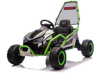 GOKART NA AKUMULATOR DLA DZIECKA DM-107 2X200W CICHY EVA SKÓRA LED PILOT