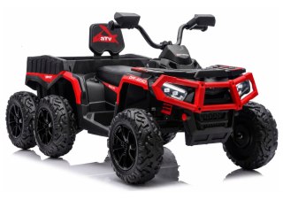 DUŻY QUAD NA AKUMULATOR ATV JC606 24V 4x4 6 KÓŁ EVA SKÓRA LED RADIO PILOT