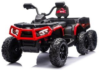 DUŻY QUAD NA AKUMULATOR ATV JC606 24V 4x4 6 KÓŁ EVA SKÓRA LED RADIO PILOT