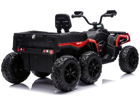 DUŻY QUAD NA AKUMULATOR ATV JC606 24V 4x4 6 KÓŁ EVA SKÓRA LED RADIO PILOT