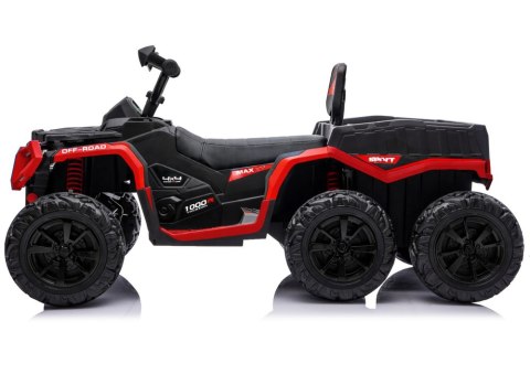 DUŻY QUAD NA AKUMULATOR ATV JC606 24V 4x4 6 KÓŁ EVA SKÓRA LED RADIO PILOT