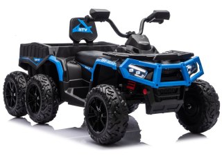 DUŻY QUAD NA AKUMULATOR ATV JC606 24V 4x4 6 KÓŁ EVA SKÓRA LED RADIO PILOT