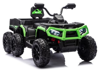 DUŻY QUAD NA AKUMULATOR ATV JC606 24V 4x4 6 KÓŁ EVA SKÓRA LED RADIO PILOT