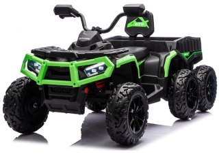 DUŻY QUAD NA AKUMULATOR ATV JC606 24V 4x4 6 KÓŁ EVA SKÓRA LED RADIO PILOT