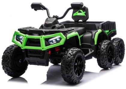 DUŻY QUAD NA AKUMULATOR ATV JC606 24V 4x4 6 KÓŁ EVA SKÓRA LED RADIO PILOT