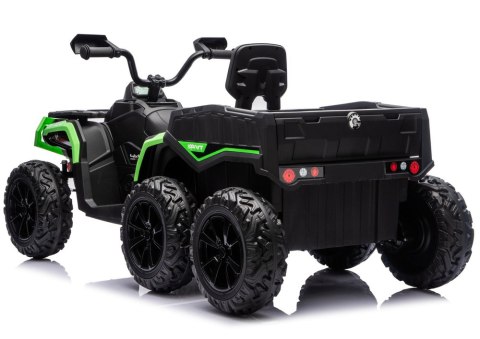 DUŻY QUAD NA AKUMULATOR ATV JC606 24V 4x4 6 KÓŁ EVA SKÓRA LED RADIO PILOT
