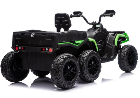 DUŻY QUAD NA AKUMULATOR ATV JC606 24V 4x4 6 KÓŁ EVA SKÓRA LED RADIO PILOT