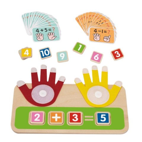 TOOKY TOY Drewniana Zabawka Edukacyjna do Nauki Liczenia Na Palcach Dodawanie i Odejmowanie