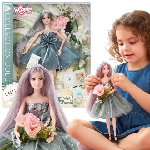 WOOPIE ROYAL Lalka Emi w Eleganckiej Sukni Tiulowej z Kokardą i Bukietem