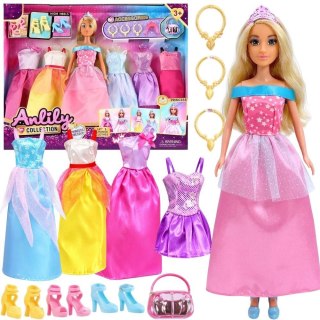 WOOPIE ROYAL Zestaw 5 Sukienek Balowych z Akcesoriami i Lalką