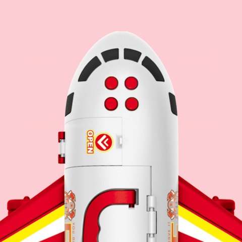 WOOPIE Samolot Rozkładany Transporter Straż Pożarna z 3 Autami Strażackimi Zestaw XL Znaki Drogowe