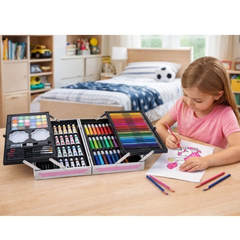 Zestaw Artystyczny Plastyczny Jednorożec Walizka Różowa 150 el.