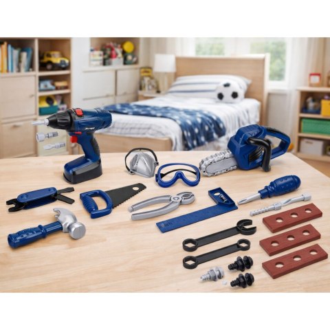 Zestaw Małego Majsterkowicza Skrzynka Narzędzia Wkrętarka 30 el.