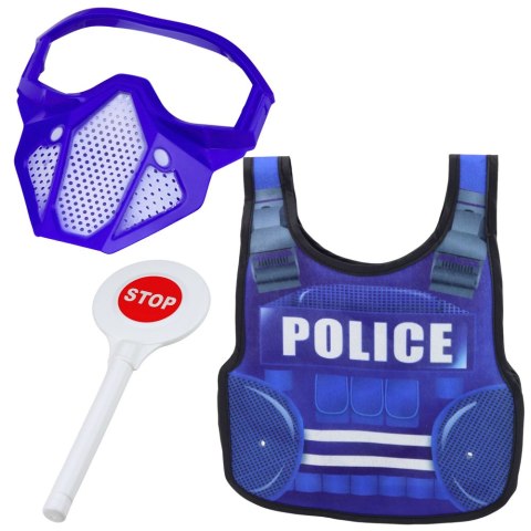 Zestaw Policyjny Kamizelka Karabin Maska Krótkofalówka Akcesoria