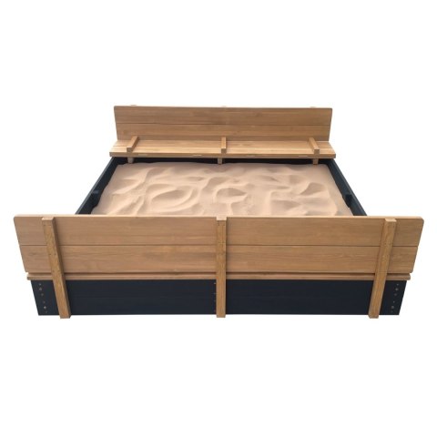 AXI Piaskownica XXL Ella 150 x 150 z Ławeczkami Antracyt