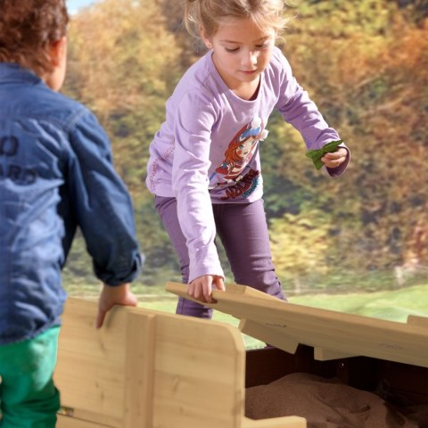 Axi Piaskownica Ella 100 x 95 z Ławeczkami Szara