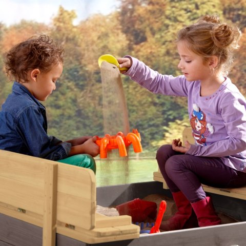 Axi Piaskownica Ella 100 x 95 z Ławeczkami Szara