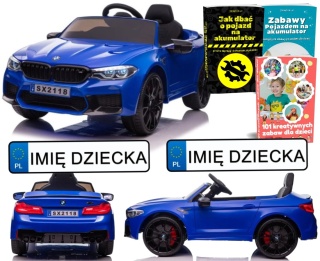 AUTO NA AKUMULATOR DLA DZIECKA BMW M5 DRIFT SKÓRA LED EVA PILOT MP3 USB