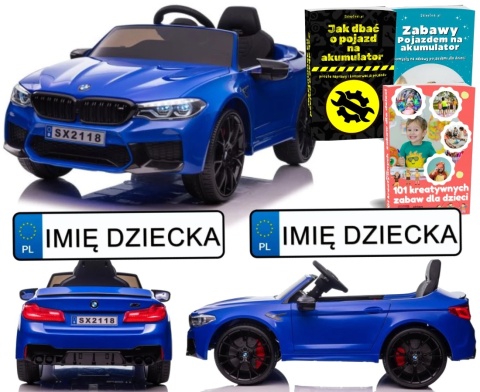 AUTO NA AKUMULATOR DLA DZIECKA BMW M5 DRIFT SKÓRA LED EVA PILOT MP3 USB