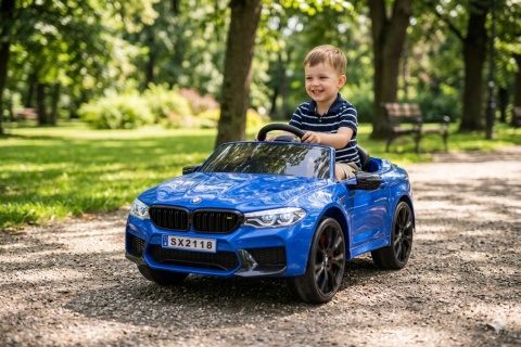 AUTO NA AKUMULATOR DLA DZIECKA BMW M5 DRIFT SKÓRA LED EVA PILOT MP3 USB