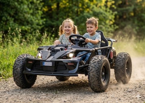 DUŻE AUTO NA AKUMULATOR BUGGY SX2358 XXL DLA 2 DZIECI 800W SKÓRA 25KM/H LED MP3 KOŁA POMPOWANE