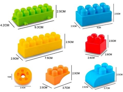 Klocki Konstrukcyjne Dla Dzieci Duży Zestaw Kolorowych Klocków 150 El. Układanka