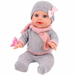 BOBAS 35CM LALKA SIUSIAJĄCA Z AKCESORIAMI BUTELKA NOCNIK UBRANKO PIELUCHA