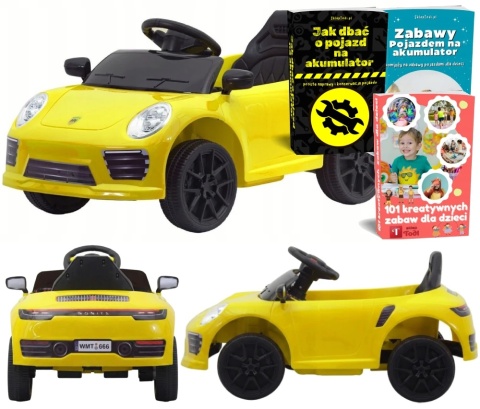 MAŁE AUTKO NA AKUMULATOR WMT-666 DLA DZIECKA 1-3 LAT ŚWIATŁA PILOT MP3 USB
