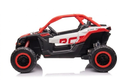 MOCNE BUGGY AUTO NA AKUMULATOR DLA 2 DZIECI CAN-AM RS 4X200W RADIO PILOT LED MP3 EVA SKÓRA