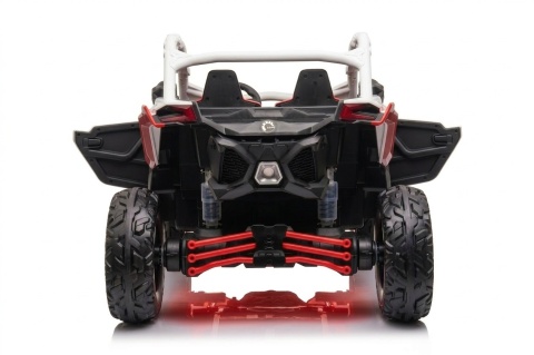 MOCNE BUGGY AUTO NA AKUMULATOR DLA 2 DZIECI CAN-AM RS 4X200W RADIO PILOT LED MP3 EVA SKÓRA