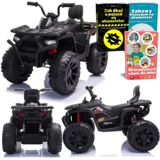 MOCNY QUAD NA AKUMULATOR DLA DZIECKA JC333 2X200W KOŁA EVA ŚWIATŁA LED MP3