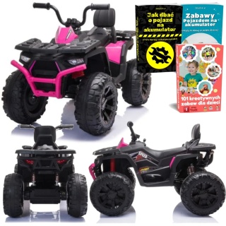 MOCNY QUAD NA AKUMULATOR DLA DZIECKA JC333 2X200W KOŁA EVA ŚWIATŁA LED MP3