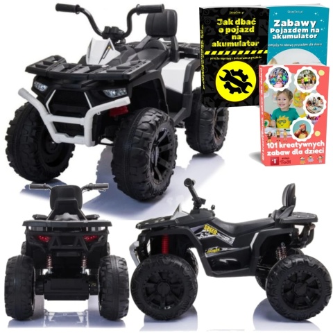 MOCNY QUAD NA AKUMULATOR DLA DZIECKA JC333 2X200W KOŁA EVA ŚWIATŁA LED MP3