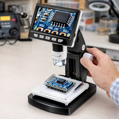 Mikroskop Cyfrowy Edukacyjny Ekran 4,3 Cala LCD USB LED Powiększenie 1000x