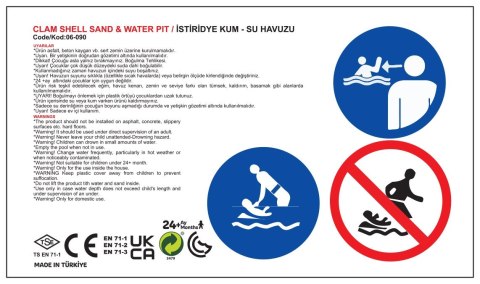 PIASKOWNICA DLA DZIECI BASEN MUSZELKA CZERWONA 3W1 BASEN SUCHY 1 SZT