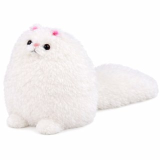 Pluszowa Maskotka Przytulanka Duży Kot Z Długim Ogonem Biały 30 x 30 cm