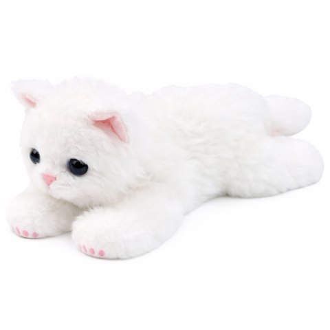Pluszowa Maskotka Przytulanka Kotek Leżący Biały 38 cm